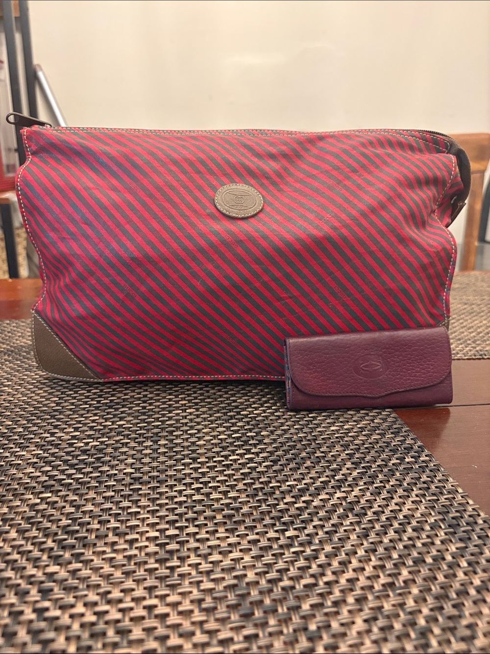 Gucci 1970s large zipped pouch bag and Cartier key wallet in both beautiful con.